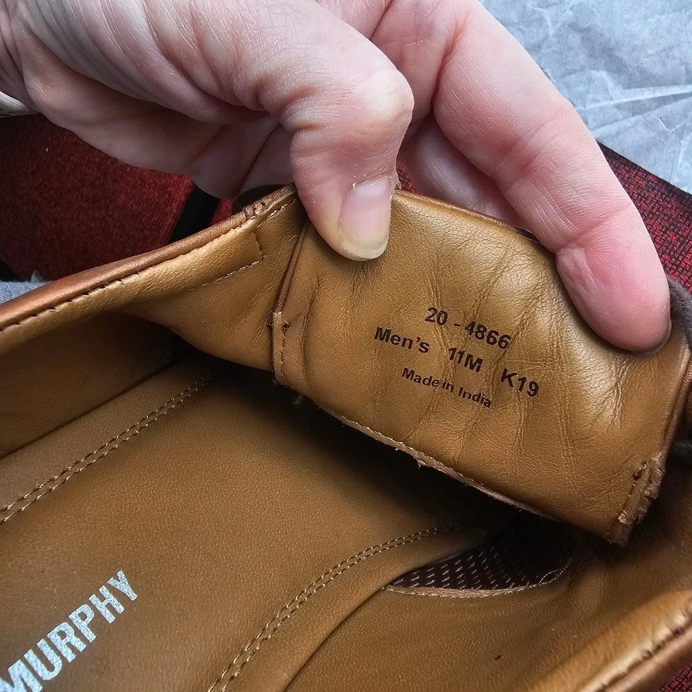 Johnston & Murphy Tabor Run Off Lace Up 11 Tan Calfskin Leather Business Classic